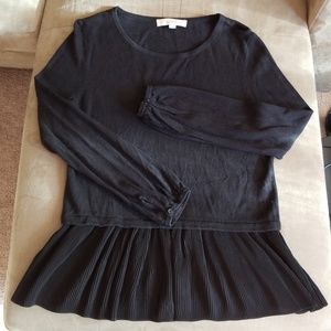 Loft Black Poplin Blouse